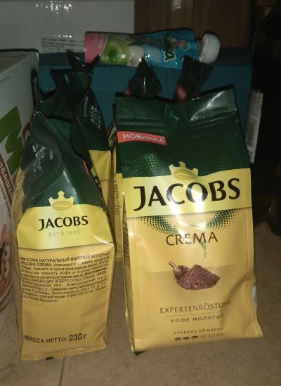 Лот: 17528291. Фото: 1. кофе молотый Jacobs Crema якобс. Чай, кофе, какао