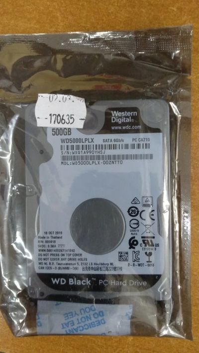 Лот: 23337014. Фото: 1. Hdd WD Black 500g. Жёсткие диски (HDD)