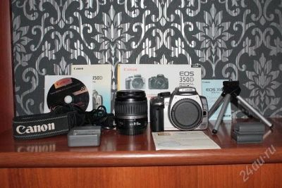 Лот: 1305772. Фото: 1. Canon 350D-kit с объективом 18-55... Цифровые зеркальные