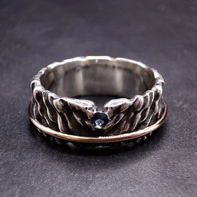 Лот: 21334611. Фото: 1. Кольцо Энт c камнем Сапфир (Африка... Кольца, перстни