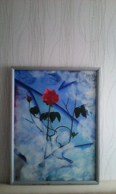 Лот: 11529794. Фото: 1. Картина "Роза во льду". Картины, гравюры