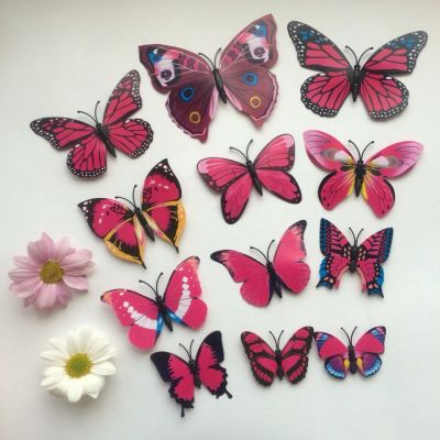 Лот: 7695696. Фото: 1. Декоративные 3D , бабочки,12 штук... Интерьерные наклейки