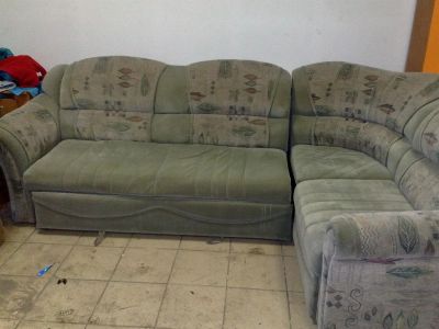 Лот: 3509720. Фото: 1. мягкий уголок темно-зеленый. Кресла, пуфы