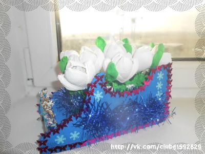 Лот: 3493294. Фото: 1. Новогодние Санки с подснежниками... Подарки на Новый год