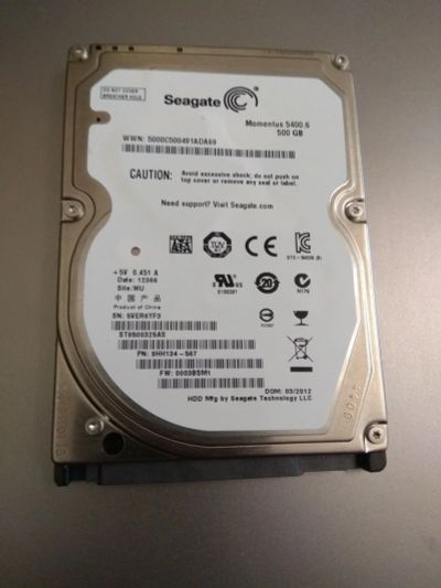 Лот: 15616308. Фото: 1. Диск HHD 500гб. Жёсткие диски (HDD)