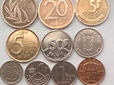 Лот: 15864180. Фото: 1. Набор монет Бельгии 10 шт. Разные... Наборы монет