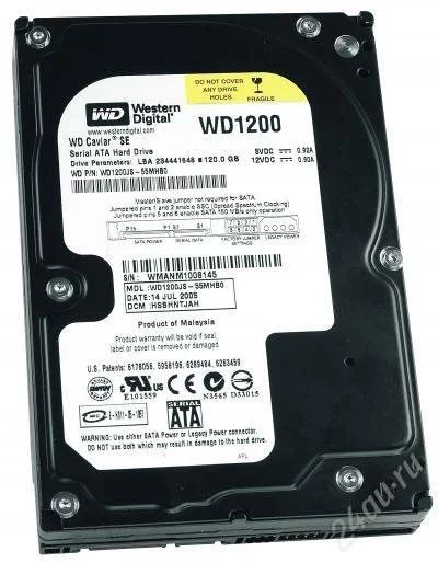 Лот: 1889637. Фото: 1. Western Digital WD1200JS 120гб. Жёсткие диски (HDD)
