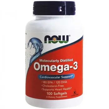 Лот: 19607865. Фото: 1. Now Foods, omega 3, 180 ЭПК/120... Спортивное питание, витамины