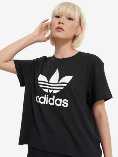 Лот: 24401664. Фото: 1. Футболка женская adidas, Черный. Другое (спортивная одежда)