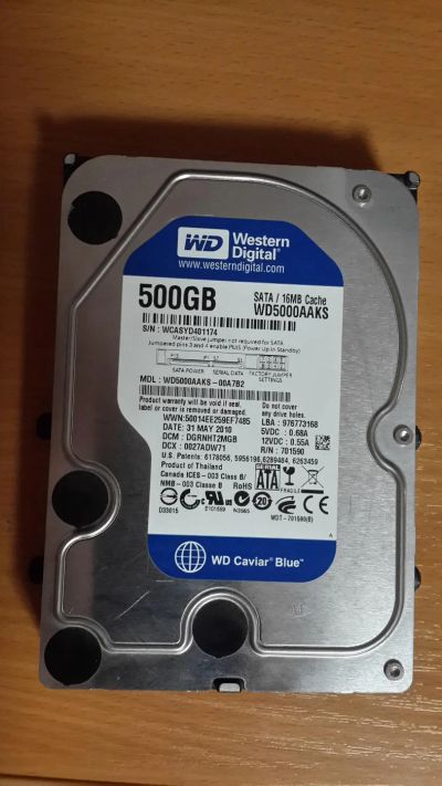 Лот: 11065177. Фото: 1. Жесткий диск 3.5" WD 500GB 16MB... Жёсткие диски (HDD)
