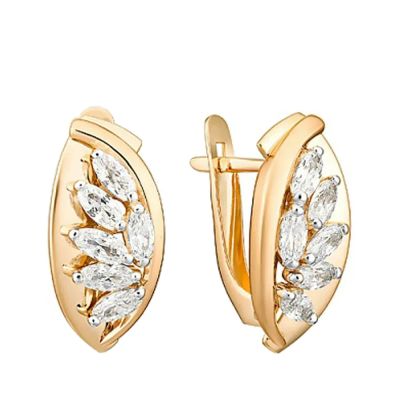Лот: 23877760. Фото: 1. Серьги TALANT из золота с фианитами. Серьги, каффы