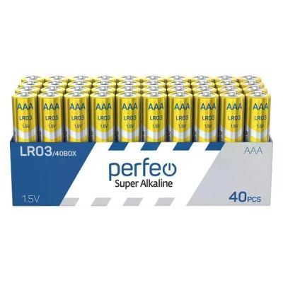 Лот: 24911068. Фото: 1. Батарейки Perfeo LR03 (AAA), 40... Батарейки, аккумуляторы, элементы питания