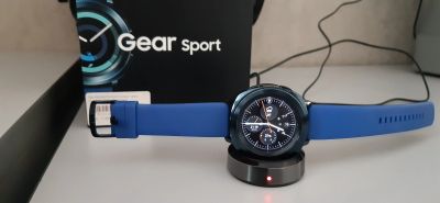 Лот: 14156642. Фото: 1. Samsung gear sport blue. Смарт-часы, фитнес-браслеты, аксессуары