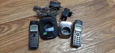 Лот: 24892893. Фото: 1. телефон с двумя базами Panasonic... DECT и радиотелефоны