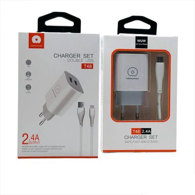 Лот: 22145186. Фото: 1. СЗУ WUW T-48 2*USB+TYPE-C 2.4A... Зарядные устройства, блоки питания, адаптеры сетевые для смартфонов