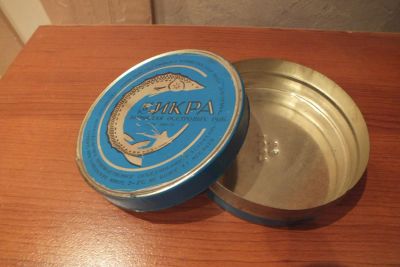 Лот: 4451004. Фото: 1. Банка "Икра из осетра". Предметы интерьера и быта