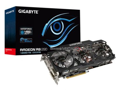 Лот: 7850773. Фото: 1. Gigabyte Radeon R9 290 Windforce... Видеокарты