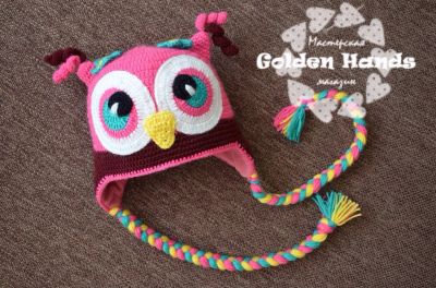 Лот: 4636556. Фото: 1. Шапочка "Сова". Ручная работа... Головные уборы