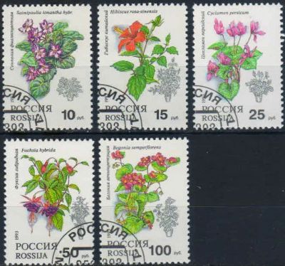 Лот: 20682512. Фото: 1. 1993, 25 марта. Комнатные растения... Марки