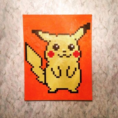 Лот: 5060010. Фото: 1. Pikachu. холст/масло, 80х100см. Произведения