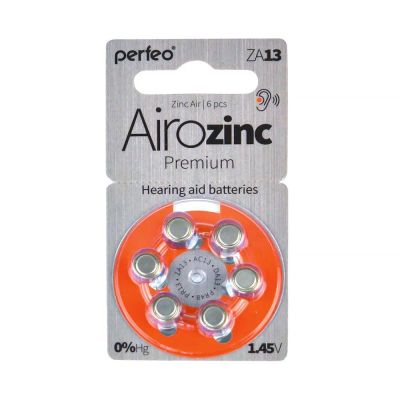 Лот: 22144847. Фото: 1. PERFEO ZA13/6BL AIROZINC PREMIUM. Батарейки, аккумуляторы, элементы питания