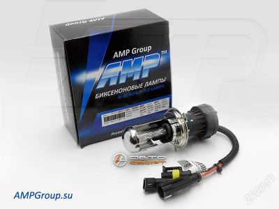 Лот: 9505296. Фото: 1. Би-ксеноновая лампа AMP Н4 4300К. Оптика и освещение