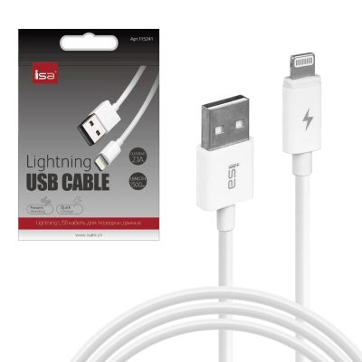 Лот: 18668064. Фото: 1. Кабель USB Lightning 1.5m 2A ISA... Другое (смартфоны, связь, навигация)