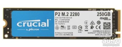 Лот: 18473552. Фото: 1. SSD M.2 NVMe 250Gb Crucial P2... SSD-накопители