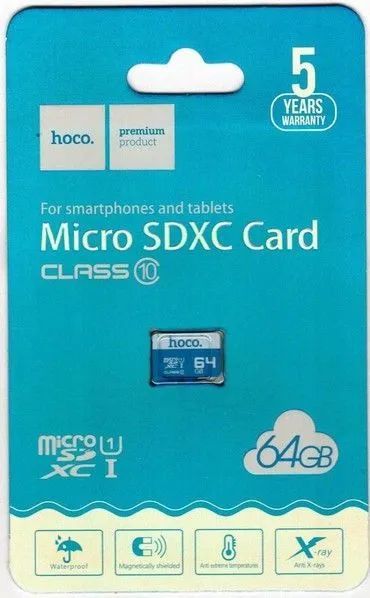 Лот: 22151038. Фото: 1. КАРТА ПАМЯТИ HOCO microSDHC 64GB... Карты памяти