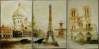 Лот: 21290934. Фото: 1. Картина Париж с кристаллами Swarovski... Другое (сувениры, подарки)