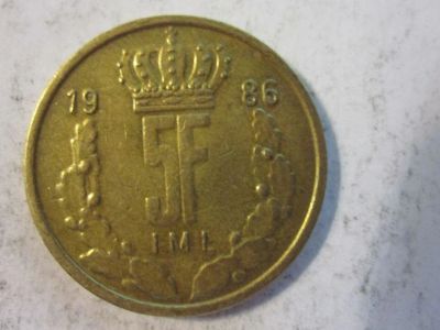 Лот: 11313711. Фото: 1. 5 франков 1986 Люксембург. Европа