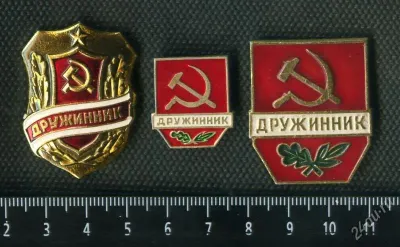 Лот: 25242195. Фото: 1. (№2017) значки дружинник 3 вида... Памятные медали