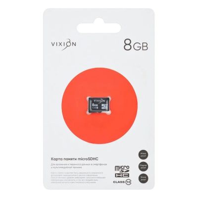 Лот: 19170472. Фото: 1. Карта памяти MicroSD 8 GB Vixion... Карты памяти
