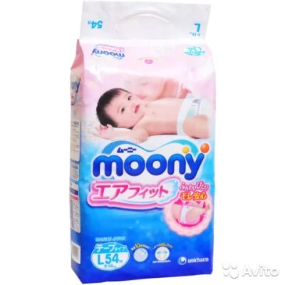Лот: 6786048. Фото: 1. Подгузники Moony 9-14 кг. 54 шт... Детская гигиена