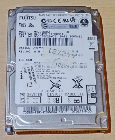 Лот: 4947784. Фото: 1. Винчестер 2.5" IDE Fujitsu MHU2100AT... Жёсткие диски (HDD)