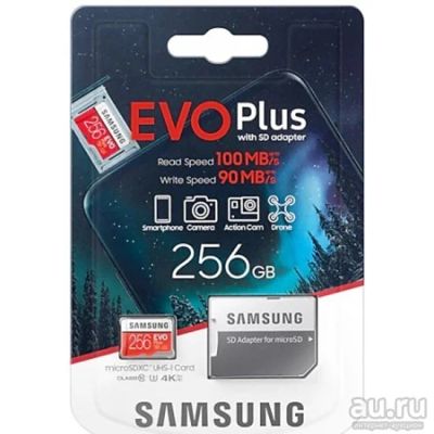Лот: 13610352. Фото: 1. Samsung microSDXC 256Gb EVO Plus... Карты памяти