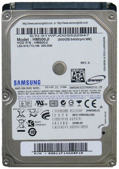 Лот: 21179106. Фото: 1. Жесткий диск Samsung 500 ГБ HM500JI. Жёсткие диски