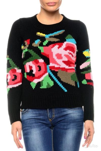 Лот: 5224308. Фото: 1. Свитер D&G цветы. Свитеры, толстовки, худи
