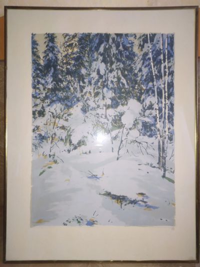 Лот: 6176954. Фото: 1. Картина в латунной рамке, СССР... Картины, гравюры