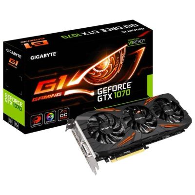 Лот: 8073314. Фото: 1. Gigabyte GeForce GTX1070 8192Mb... Видеокарты