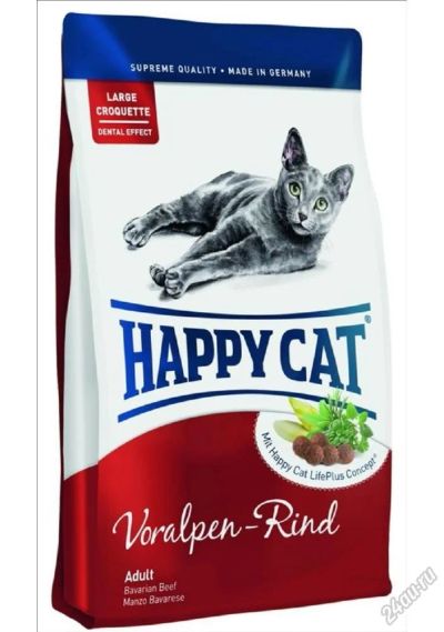 Лот: 5578920. Фото: 1. Корм Happy Cat Supreme Voralpen-Rind... Корма