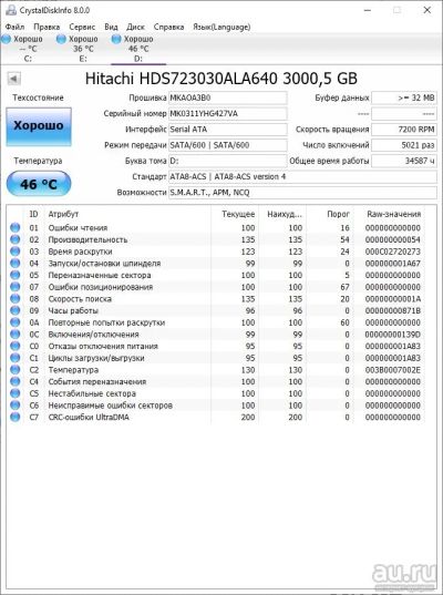 Лот: 13566759. Фото: 1. Жесткий диск 3Tb Hitachi HDS723030ALA640... Жёсткие диски (HDD)