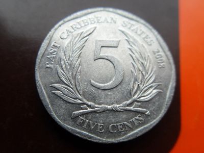 Лот: 16785995. Фото: 1. Восточные Карибы 5 центов 2008. Америка