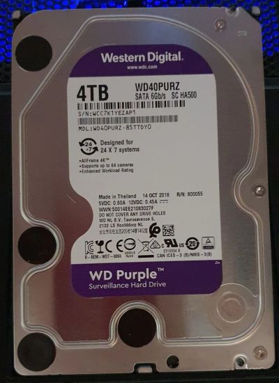 Лот: 19479112. Фото: 1. Жёсткий диск WD Purple 4Tb. Жёсткие диски