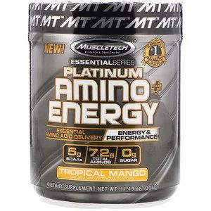Лот: 12443179. Фото: 1. Platinum Amino Plus Energy, 317гр... Спортивное питание, витамины