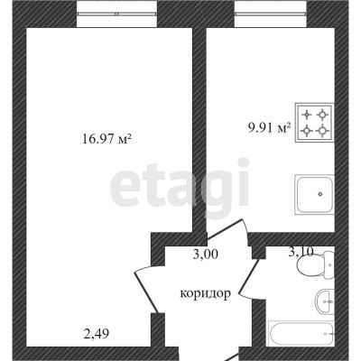 Лот: 17567515. Фото: 1. Продам 1-комн. кв. 33.6 кв.м... Квартиры, студии