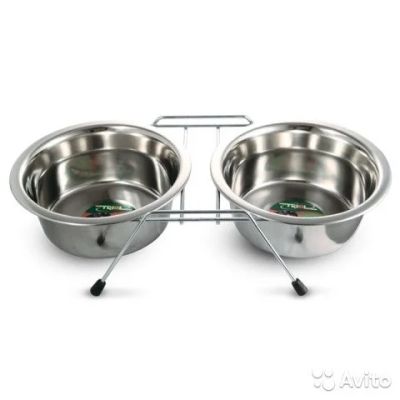 Лот: 10068020. Фото: 1. 9003 Миска металлическая на подставке... Миски, лотки, наполнители