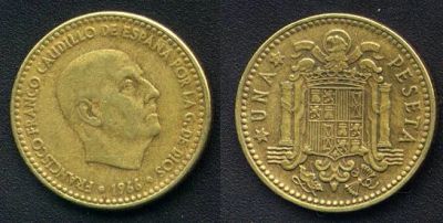 Лот: 4061001. Фото: 1. Испания. 1 песета, 1966 г. Европа