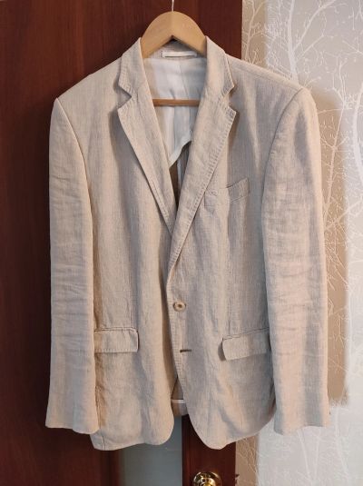 Лот: 17315490. Фото: 1. Пиджак мужской Zara 46-48 бежевый. Пиджаки