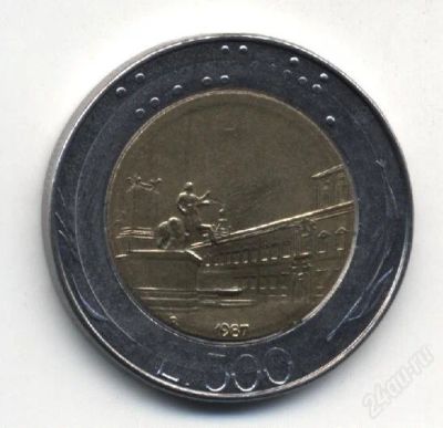 Лот: 1214937. Фото: 1. Красивый брак монеты "500 лир... Европа